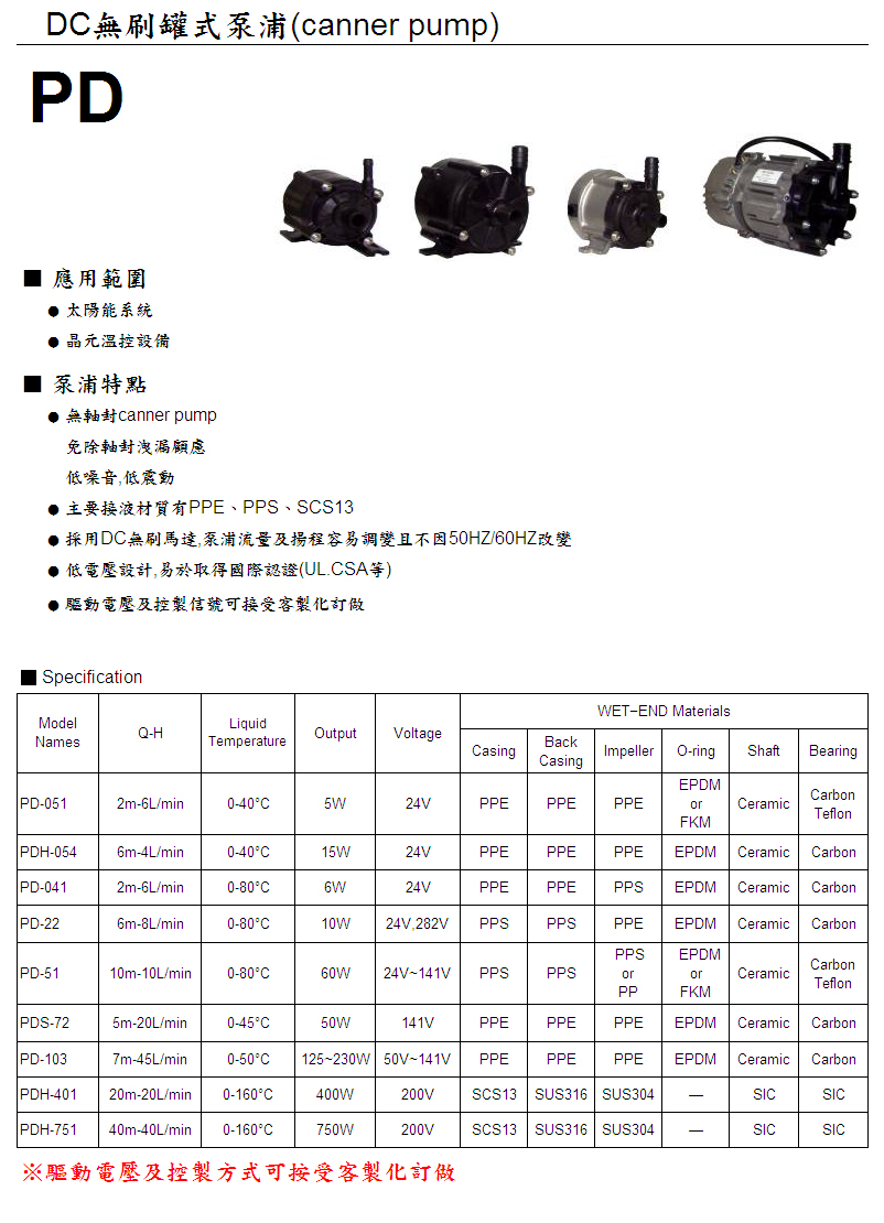 DC無刷罐式泵浦 (canner pump)